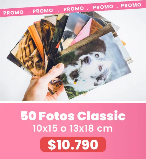 50 Fotos Classic 10x15 o 13x18 a $10.790