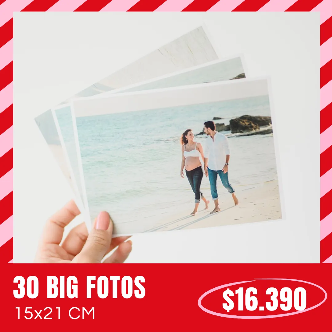 30 Big Fotos 15x21 cm a $16.390