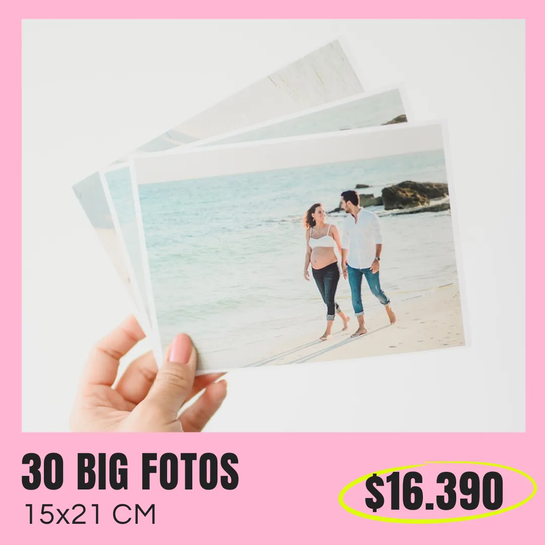 30 Big Fotos 15x21 cm a $16.390