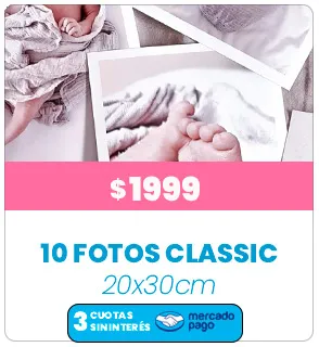 10 fotos Classic 20x30 a $1999