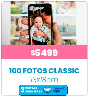 100 fotos Classic 13x18 a $5499
