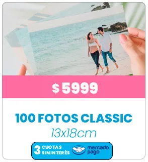 100 fotos Classic 13x18 a $5999