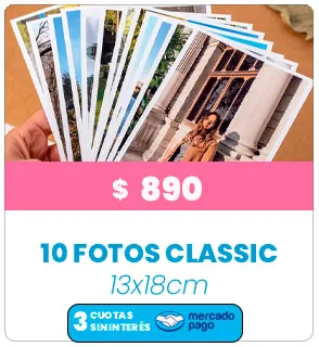 10 fotos Classic 13x18 a $890