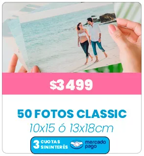 50 Fotos 10x15 o 13x18 a $3499