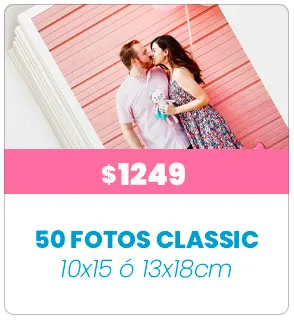 50 Fotos 10x15 o 13x18 a $1249