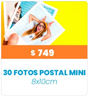30 Fotos Postal Mini 8x10 a $749