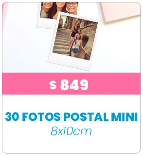 30 Fotos Postal Mini 8x10 a $849