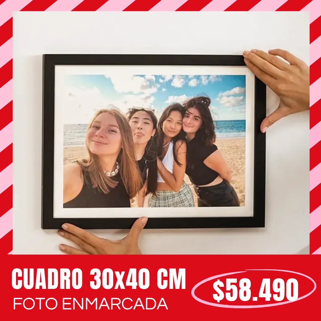 Cuadro con foto enmarcada 30x40 cm a $58.490