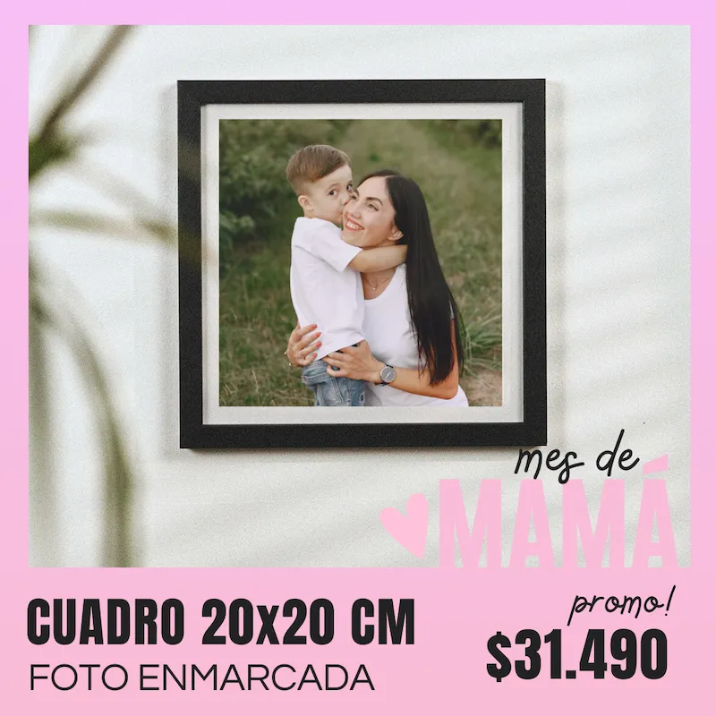Cuadro con foto enmarcada 20x20 cm a $31.490