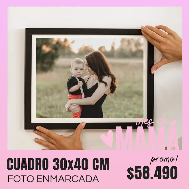 Cuadro con foto enmarcada 30x40 cm a $58.490