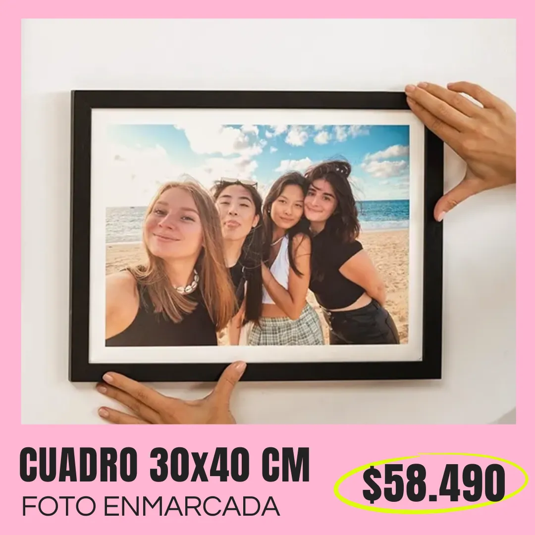 Cuadro con foto enmarcada 30x40 cm a $58.490