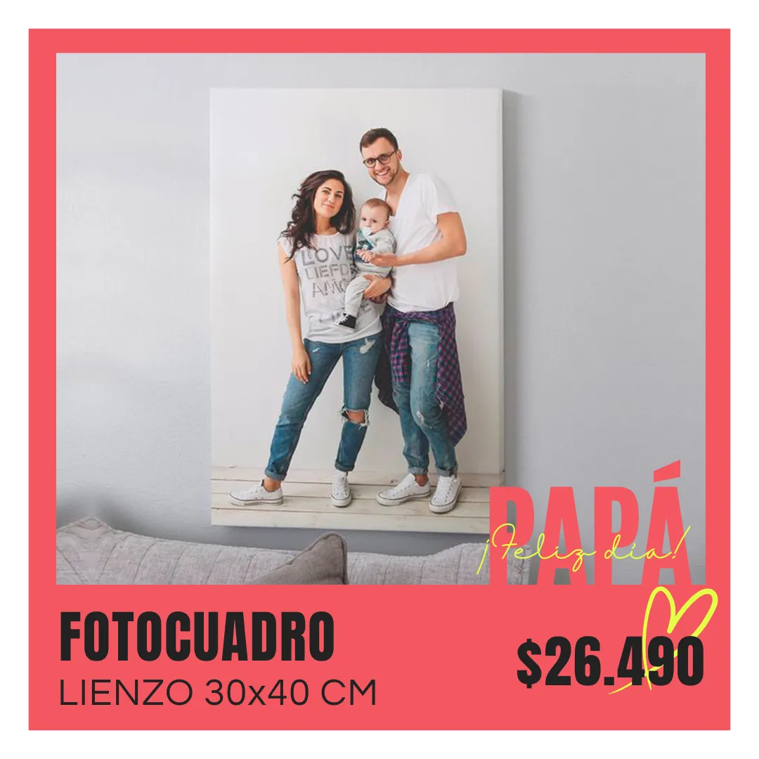Fotocuadro de lienzo 30x40 cm a $26.490 Fotocuadro de lienzo 30x40 cm a $26.490