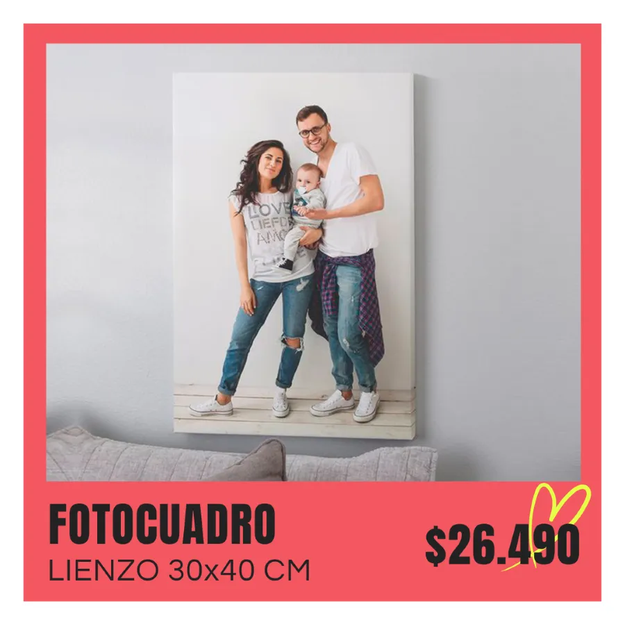 Fotocuadro de lienzo 30x40 cm a $26.490